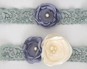 Megan - Fabric Flower Garter Set