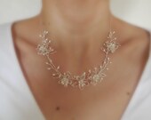 Sakura Waltz in Sterling Silver - Wedding Necklace, Bridal Necklace