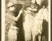Arcade Photo Cowboys in Chaps Drawing Guns RPPC