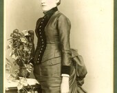 Victorian Beauty w/Bustle Handtinted Cabinet Card