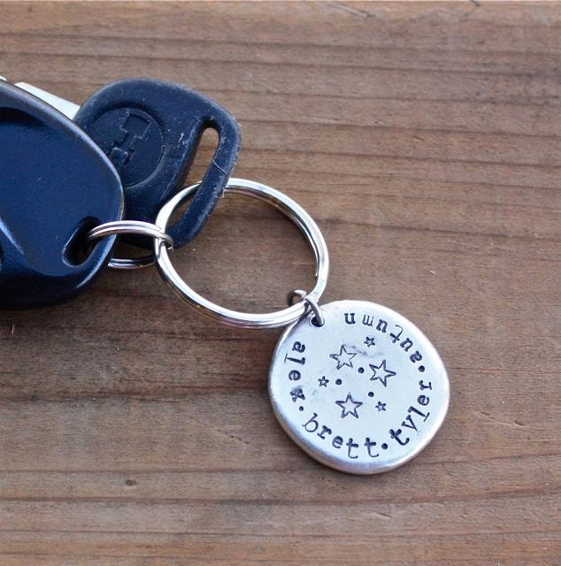 Personalized Pewter Key Chain - Custom Key Chain, Perfect Gift for Dad, Grandpa Gift, Groomsmen, Teacher, Coach's Gift, Valentine's Day