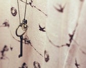 alice in wonderland rabbit clock key necklace