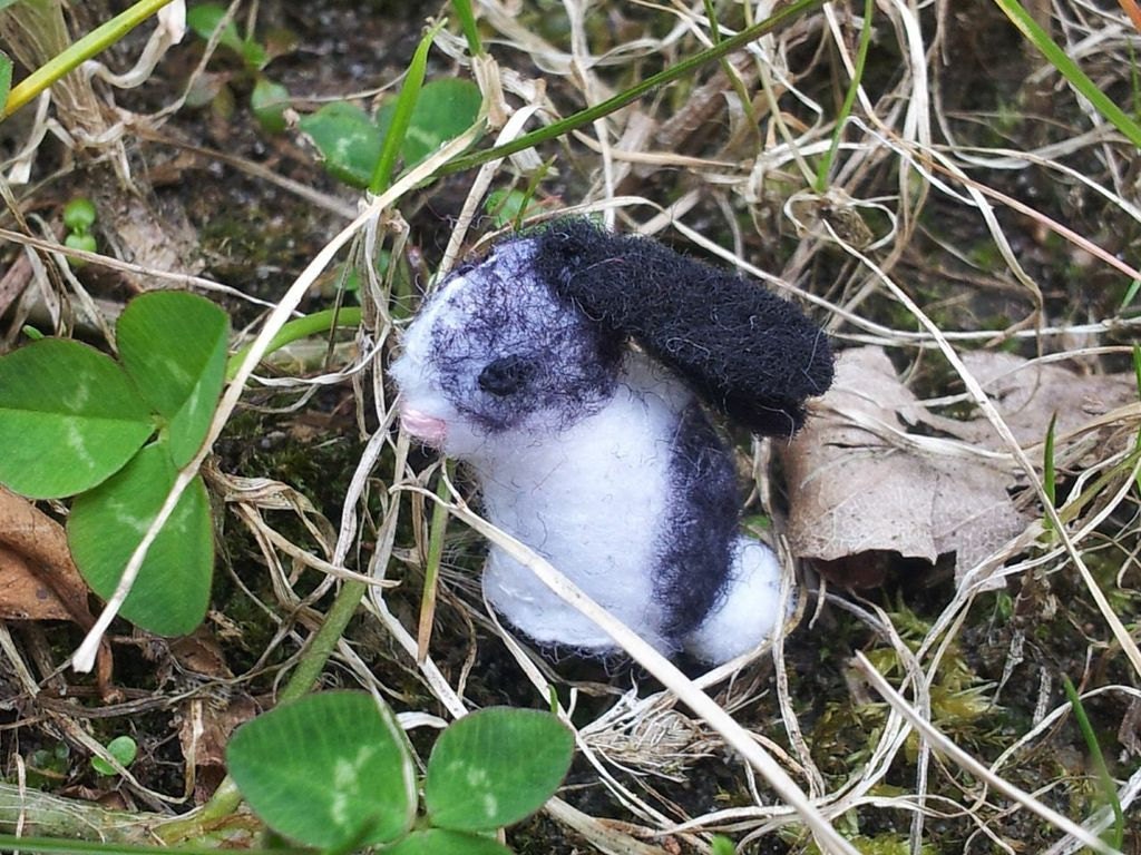 Tiny Lop Eared Rabbit -- micro miniature mini felt animals bunny bunnies Easter cute stuffed plush