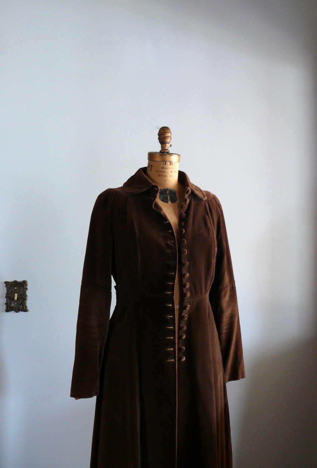 vintage 1960s Coat // Ossie Clark for Bonwit Teller // Velvet Buttons // collectors piece.