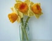Knitting Pattern DAFFODIL flower Instant download PDF
