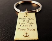 Anchor Key Chain - Hand Stamped Brass