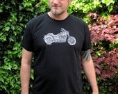 Unisex Motorcycle T Shirt with Typography Calligram, Custom Men's Tshirt, Womens T shirt, American Apparel Motorcycle shirt XS, S, M, L, XL