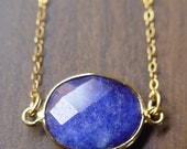 Blue Lapis Necklace - 14k Gold