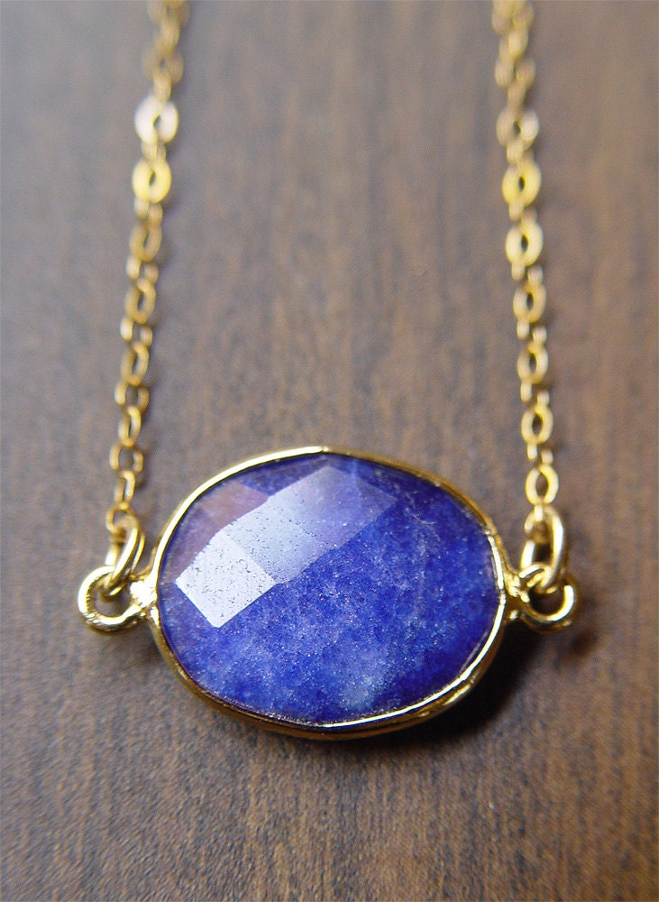 Blue Lapis Necklace - 14k Gold