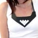 Geometric statement necklace, studded necklace, studded leather necklace