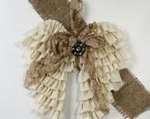 Shabby Angel Wings Wall Decor Ruffled Cottage Chic