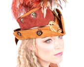 The Steam-trunk Riding Hat (Mahogany/toast) w/antique gold accents