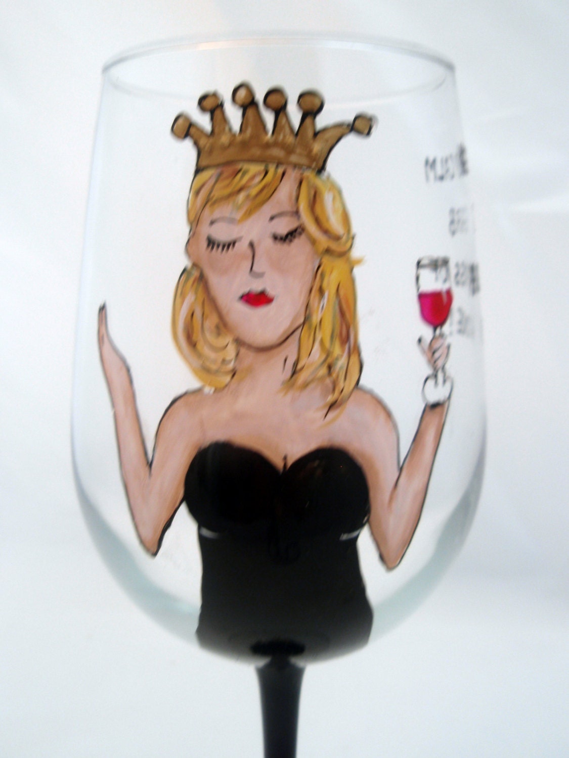 Personalized Wine Glass Funny Quote Diva KEEP CALM Grab a Glass of Wine
