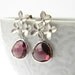 Plum Purple Earrings - Silver Bridesmaid Earrings - Cherry Blossom Flower Earrings - Bridesmaid Jewelry - Gift Under 30