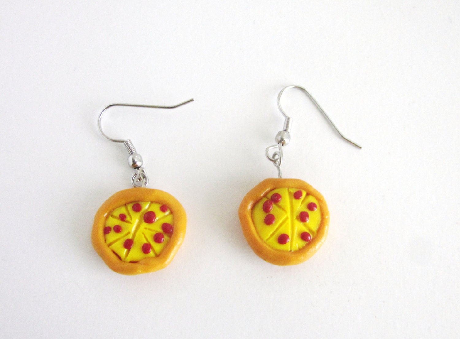 Retro Pizza Fish Hook Earrings