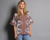 70s DASHIKI TOP / Ethnic Hippie Tunic Shirt
