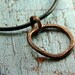 Mens Rustic Choker - Heavy Gauge Hand Forged Copper Hoop on Leather - Father's Day