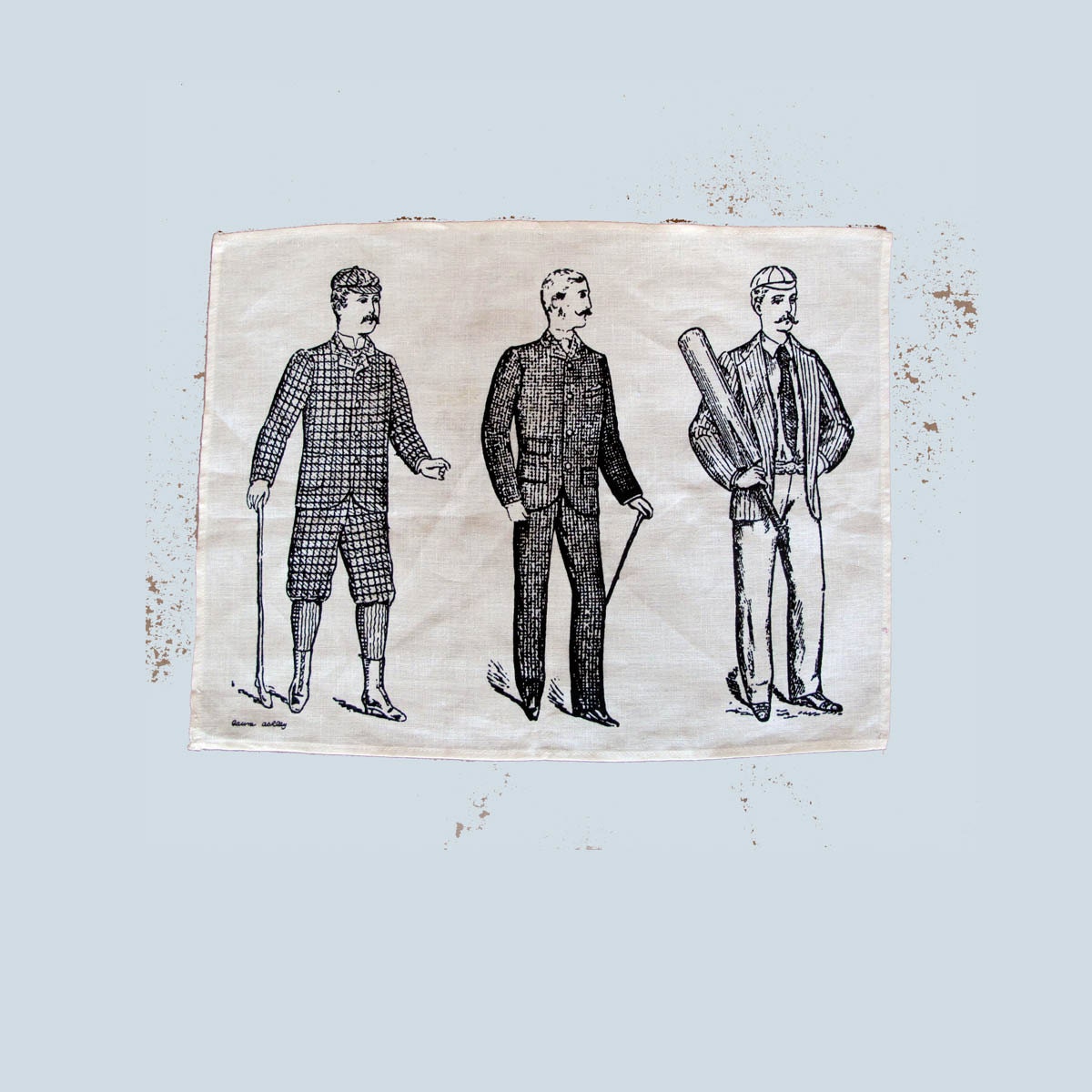 Linen Placemat Laura Ashley Turn of the Century Men at Sport