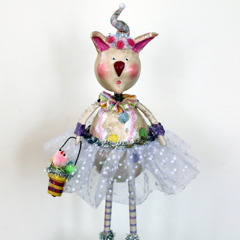 Easter Bunny Rabbit Vintage Inspired Collectible Folk Art Doll