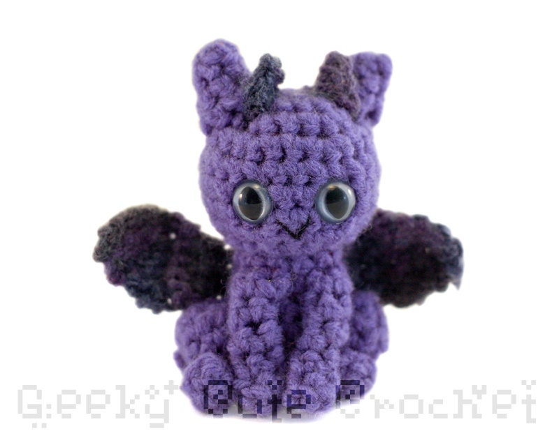 Dragon Amigurumi Crocheted Toy in Purple