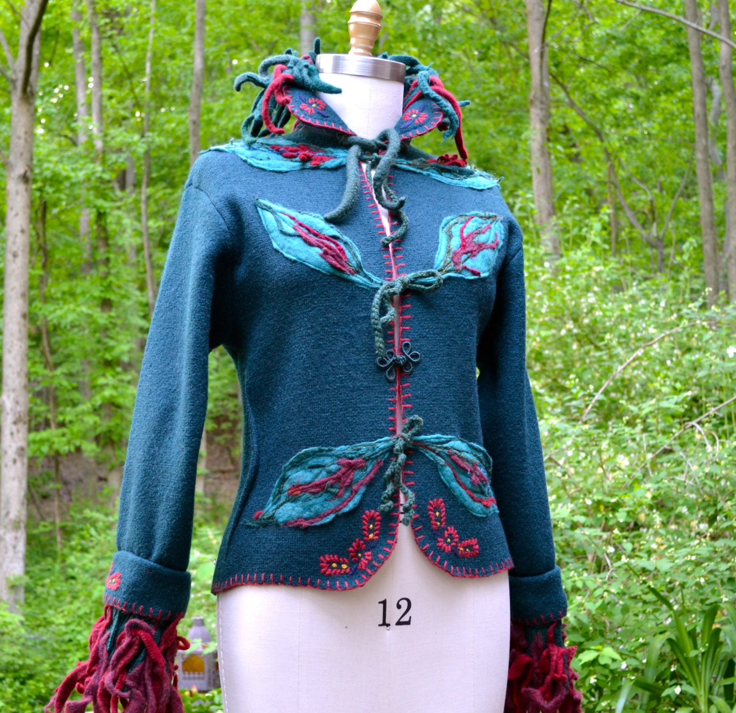 Felted wool SWEATER Jacket. Size M/L. Ready to ship