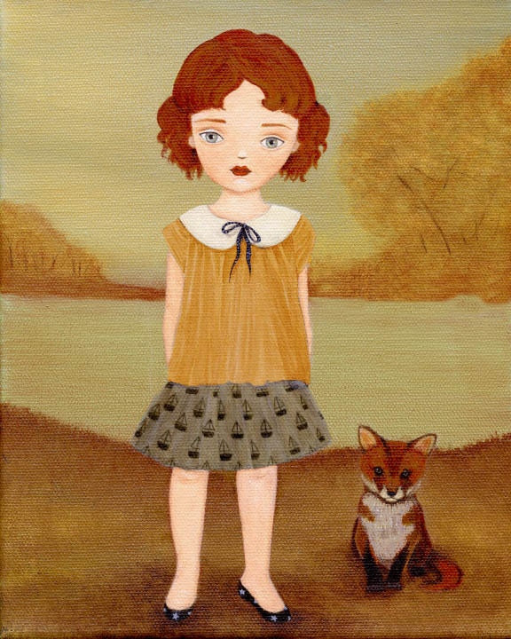 Girls Room Decor, Nursery Art, Children's Art, Girls Art, Poster, Nursery Art Girl, Children's Decor, Nursery Decor - Little Fox 8x10 Print