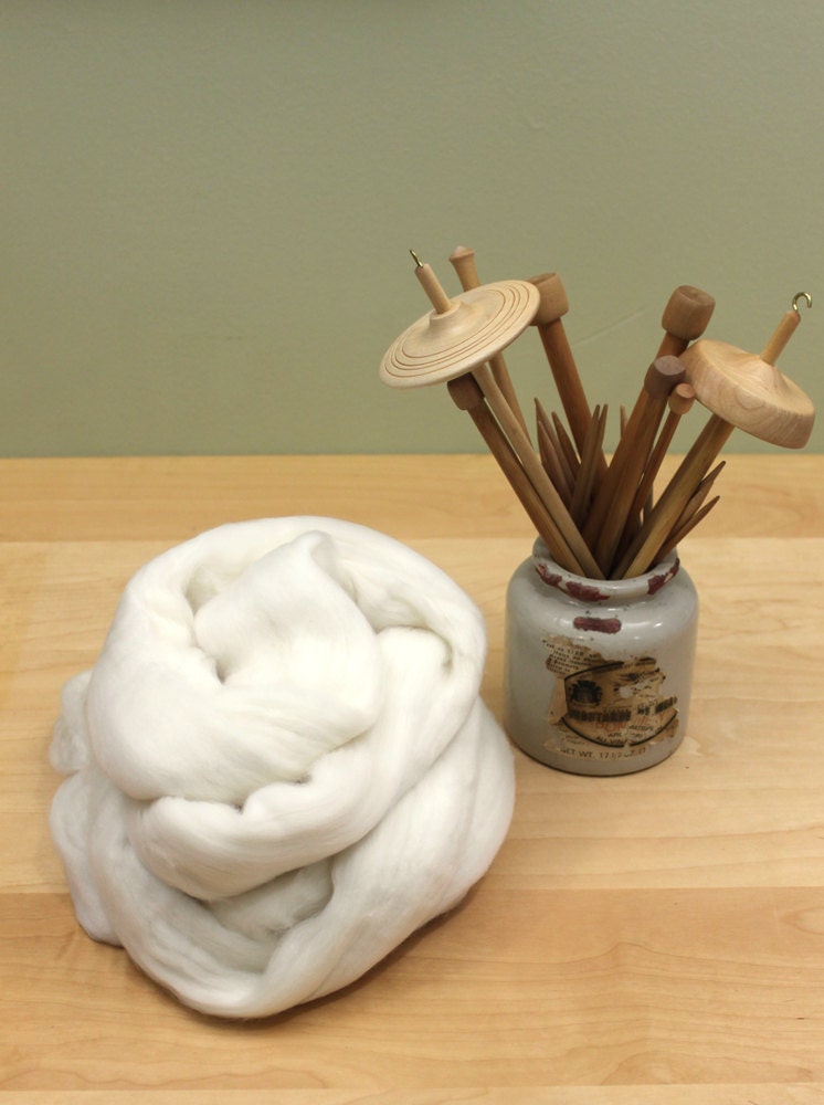 Australian Merino Wool Roving - 15.5 Micron - Undyed Fiber for Spinning or Felting (4oz)