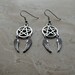 Supernatural Inspired Devil's Trap Pentagram and Angel Wing Charm Dangle Earrings