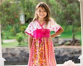 Girls Kimono Dress, Perfectly Happy, many girls sizes, by SunLoveShirts