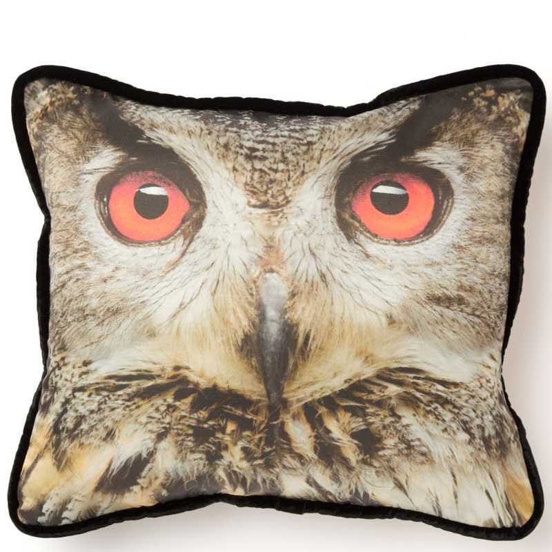 Decorative Owl Pillow, Modern Vintage Style, Eco-Chic