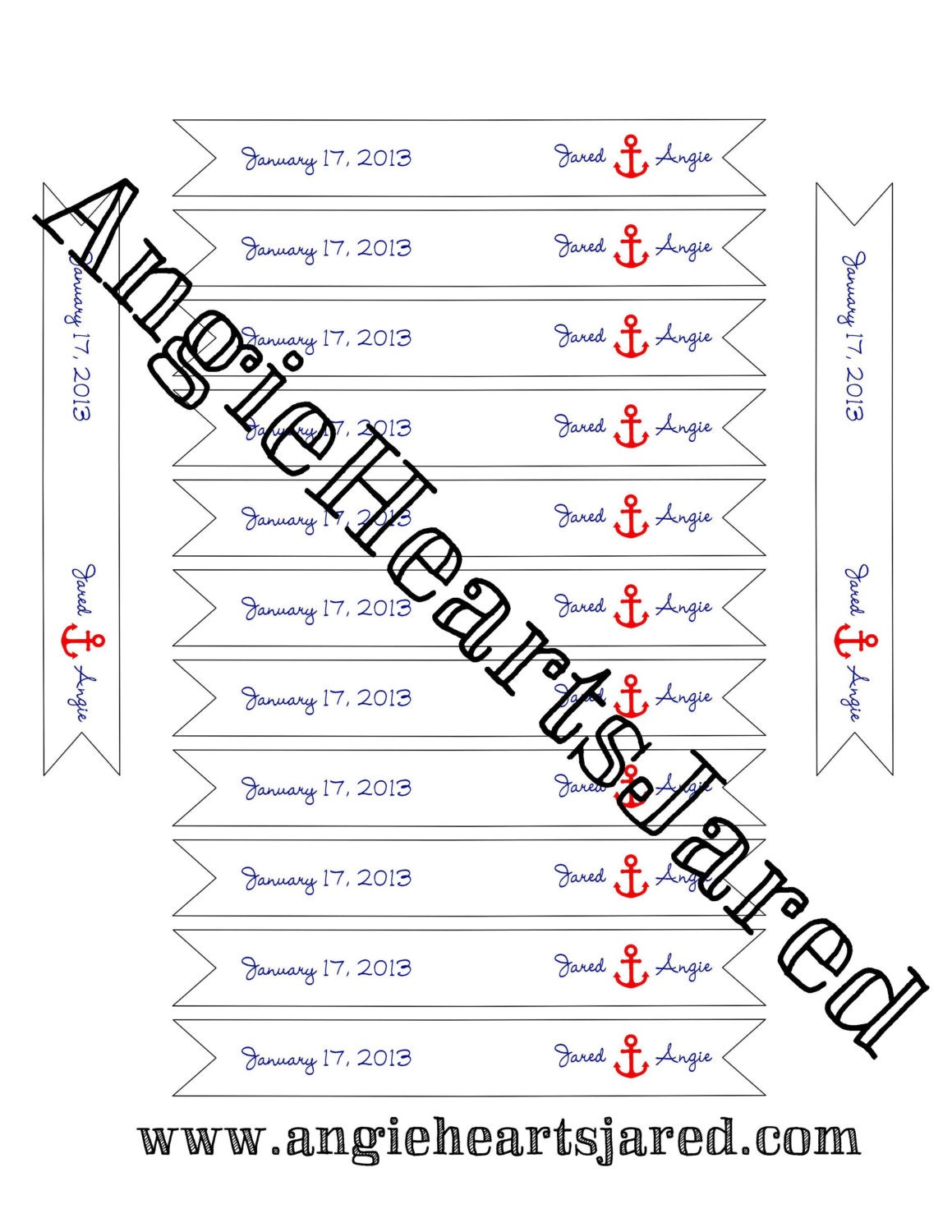 PDF Printable Custom Nautical Flags Wedding