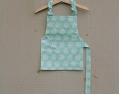 Toddler Apron - Flannel Aqua Flowers