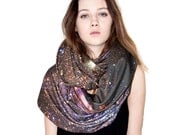 Oversized Spiderweb Galaxy Scarf, Infinity Scarf, Soft Organic Cotton, Cowl Scarf