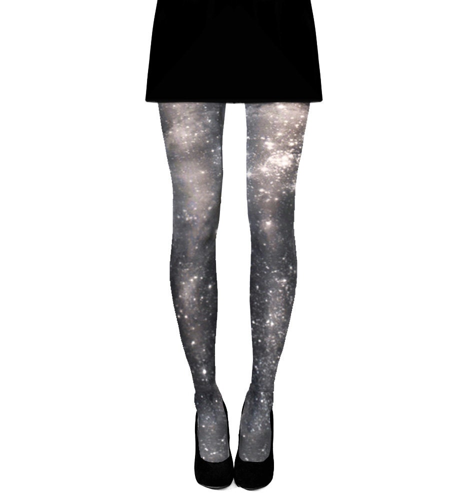 Dark Nebula Galaxy Tights, Black Ombre Tights, Sheer Leggings