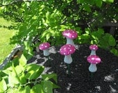 5 piece GROUP  set of hot pink terrarium planter cake topper fairy garden clay topper