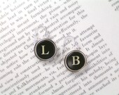 Typewriter Key Earrings Custom Monogram Dangles - Typewriter Key Jewelry By Haute Keys