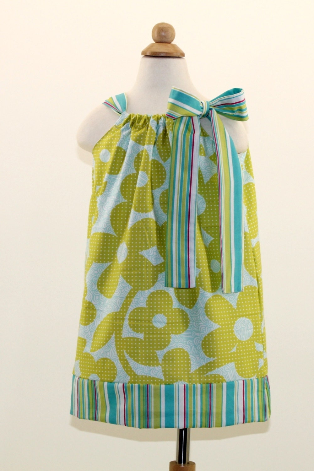Dots and Blooms Pillowcase Dress, Toddler, Girl and Baby dress handmade by Sarah Rose, wholesale clothing and accessories