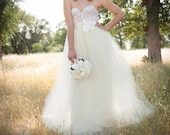 The Pearl Bustier Bridal Wedding Dress/Gown in White or Ivory tulle 2 pc Retro Ballet