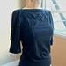 Black Top with folded detail, cotton jersey, puff sleeves, modern chic- made to order