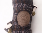 Tree pillow, waldorf tree pillow,  upcycled pillow, faux bois pillow, bolster, woodland pillow