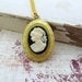 Cameo Locket Necklace Victorian Locket Gold Locket Silhouette Cameo Black Cameo Cottage Chic - Victorian Maiden