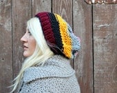 Womens Ooak Striped Slouchy Hat