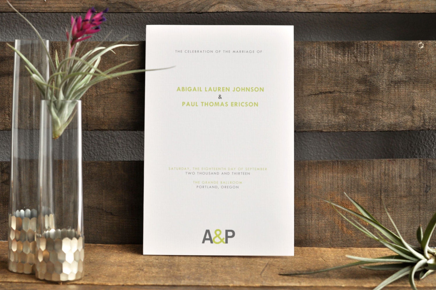 Wedding Program - Modern Initials