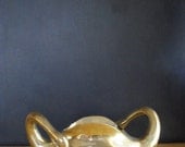 Brass Swan Bowl - Large Brass Bird Figurine or Planter - Large Brass Two Headed Swan Sculpture