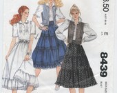 McCalls Laura Ashley Blouse, Vest, Skirt, Petticoat Pattern 8439 Size 10 Uncut