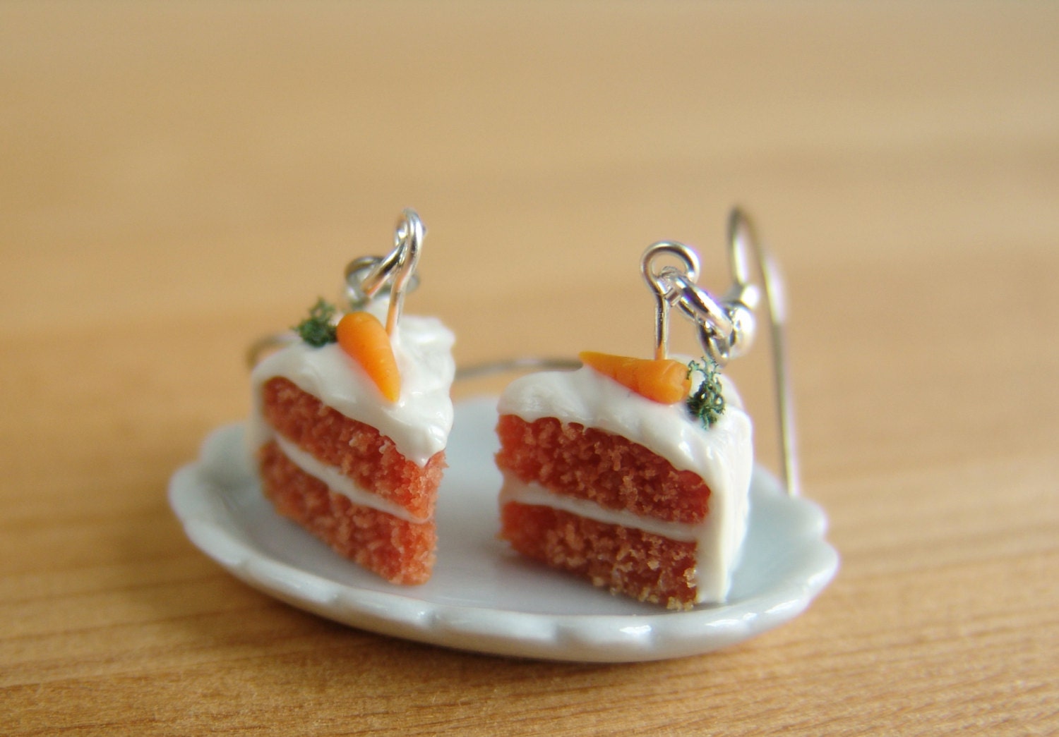 Cake Earrings Moist Carrot Cake Food Jewelry