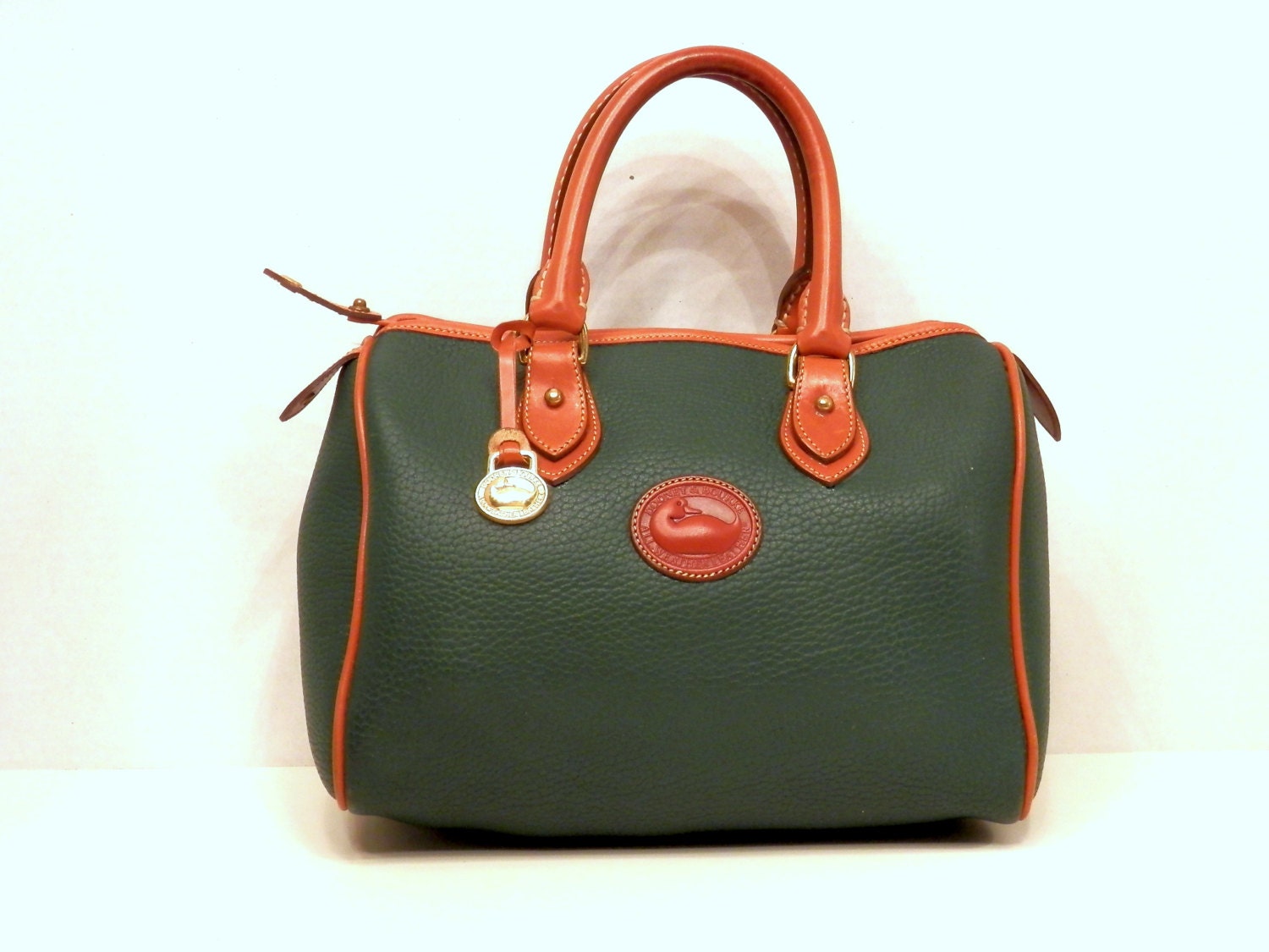 Dooney and Bourke Satchel Handbag // Large Hunter Green & British Tan AWL
