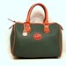 Dooney and Bourke Satchel Handbag // Large Hunter Green & British Tan AWL