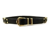 Authentic VERSACE Medusa Leather Belt Black Gold Hardware Made in Italy Womens