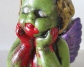 Zombie Cherub Angel Cupid re purposed ceramic